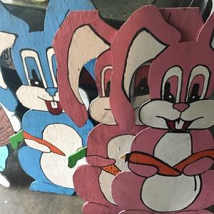 Wooden Easter rabbits